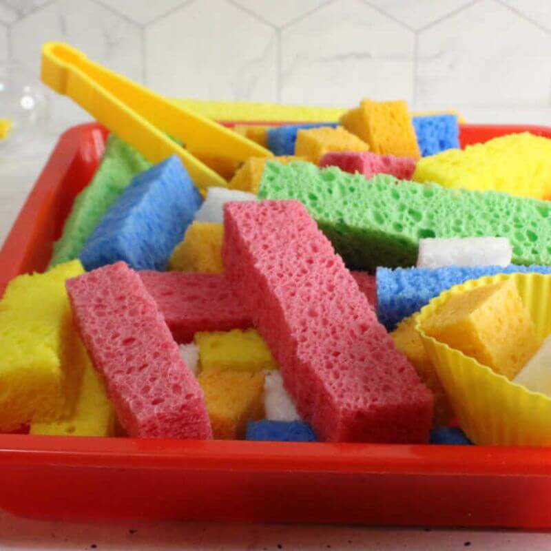 sponge sensory bin