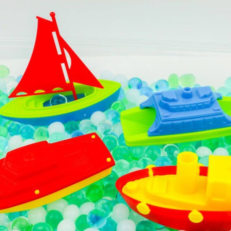 boat sensory bin