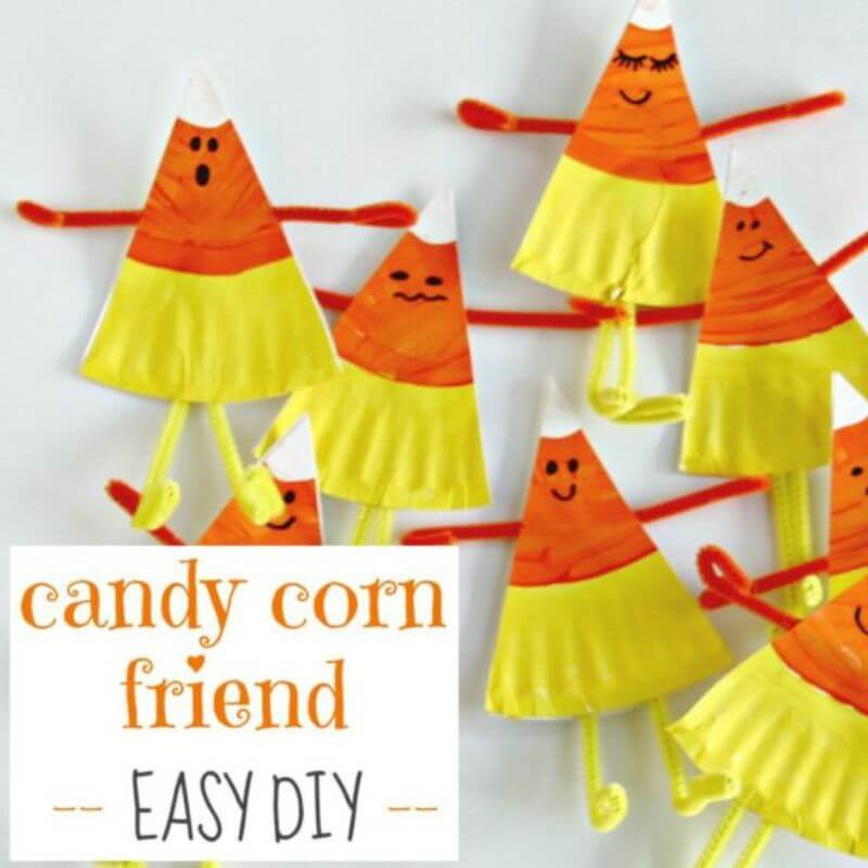 candy corn paper plate craft