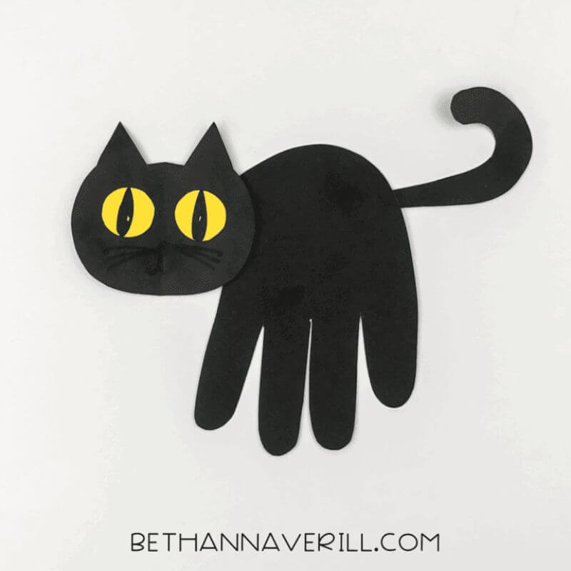 cat handprint craft