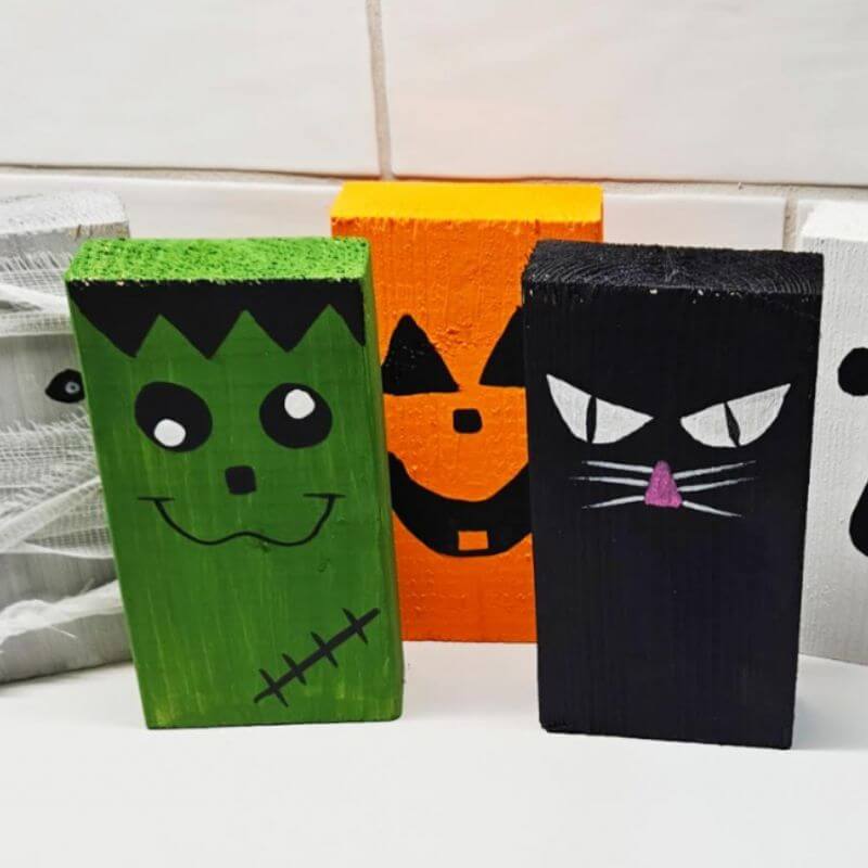 easy wood block halloween craft