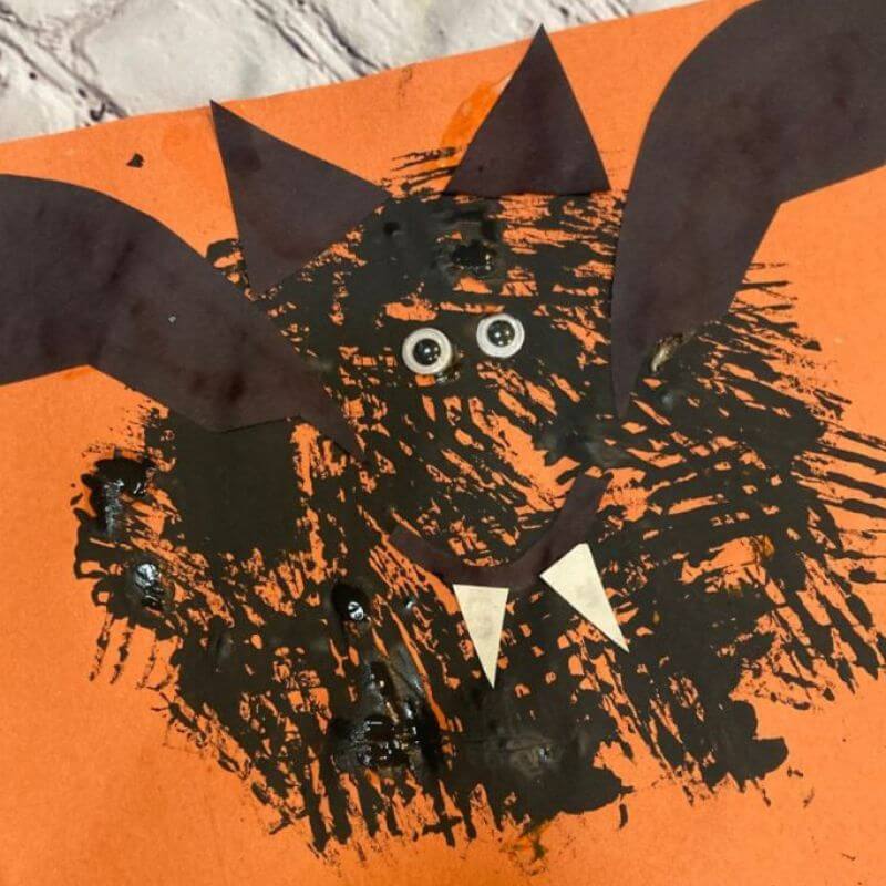 fork painted halloween craft