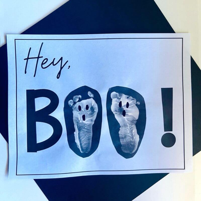 finished hey boo footprint craft