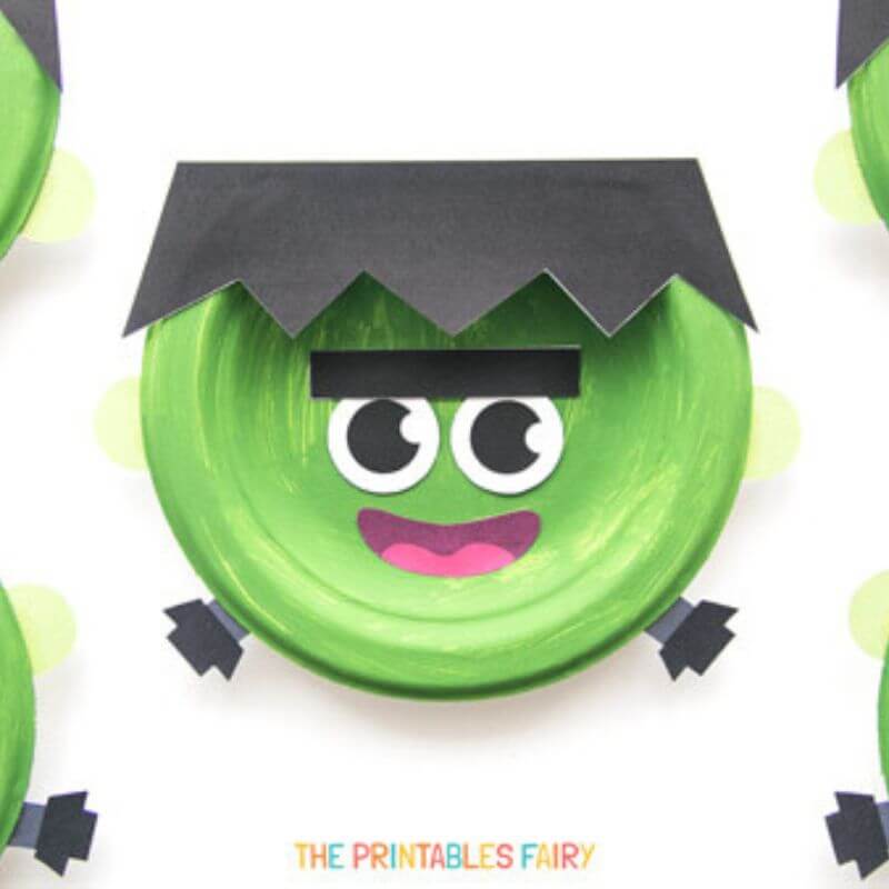 paper plate frankenstein craft
