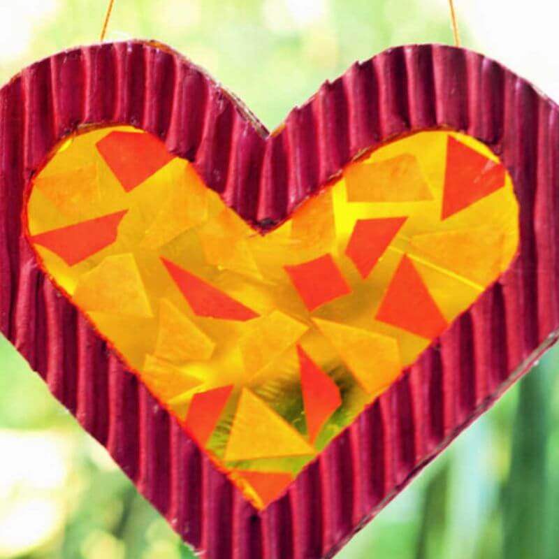 heart suncatcher craft