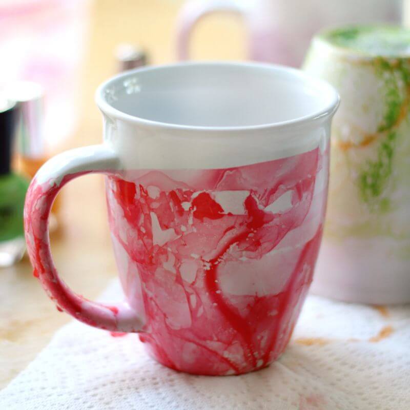 diy marbled nail polish mug