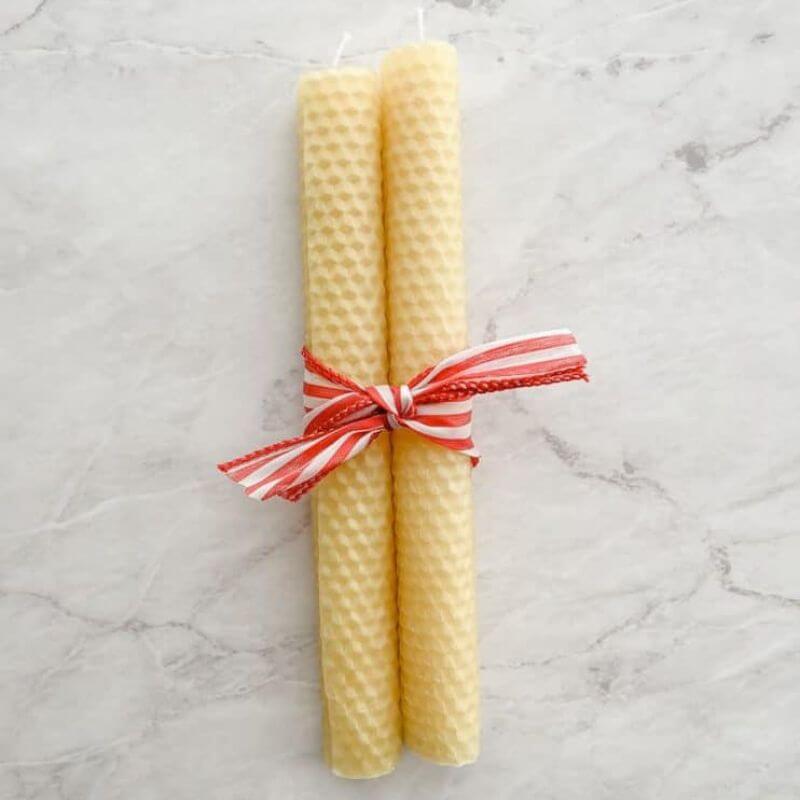 diy rolled beeswax candles