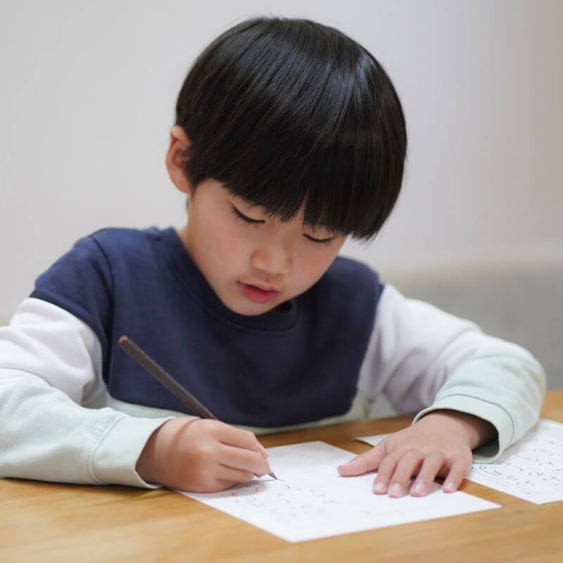 child writing